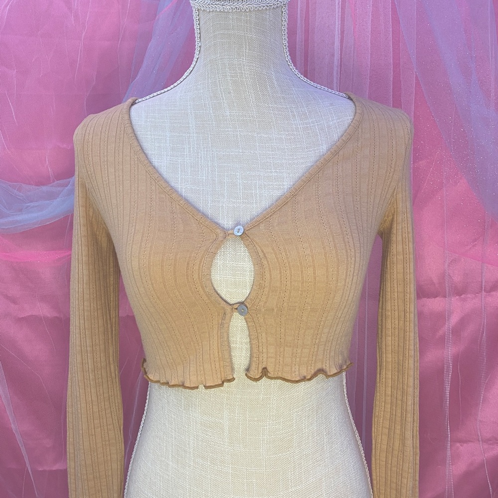 URBAN OUTFITTERS Crop Top Cardigan Orange Small